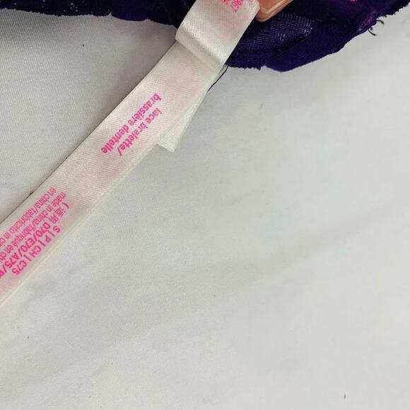 PINK Victoria's Secret Purple High Neck Lace Bralette Size Small - Picture 6 of 7